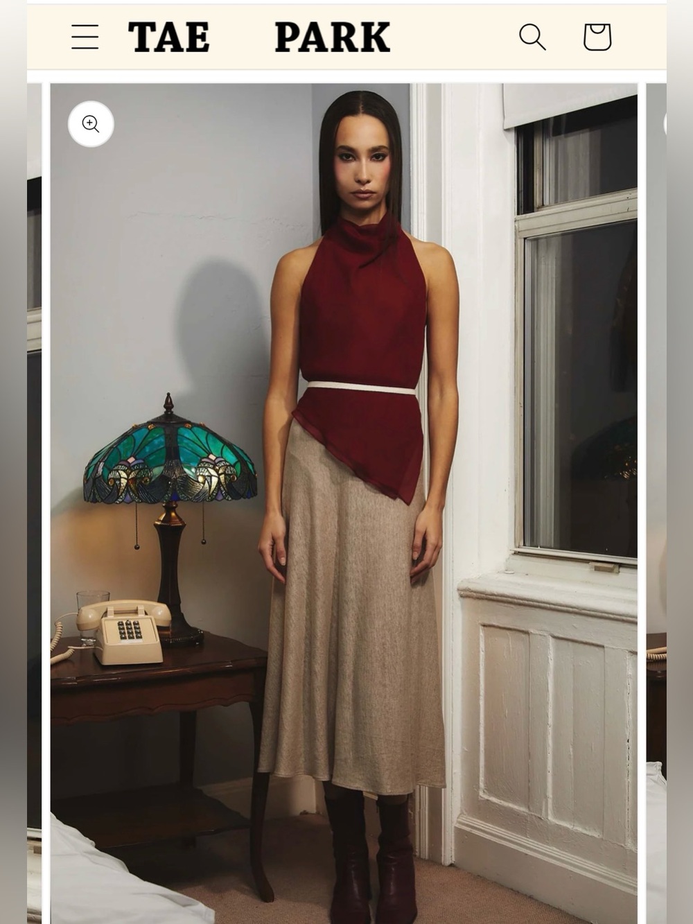 Tae Park - Sheer Kite Top in Wine - XS-M. Perfect condition. - Picture 8 of 9